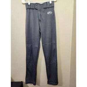 RAWLINGS Semi Relaxed Gray‎ Baseball Pants Loose Ankle Adult Size Small